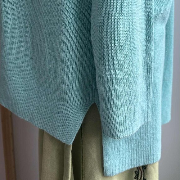 Eileen Fisher Seafoam Italian Organic Linen-Cotton Knit Boatneck Sweater – US XL - Picture 10 of 11